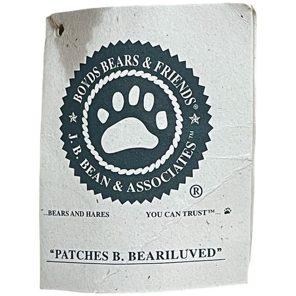 Boyds Bears  Patches B Beariluved #51000 Plush Bear  NWT Posable & Partial Bean - Picture 6 of 8